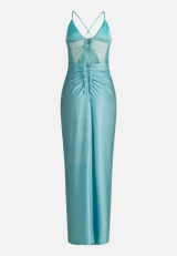 Abendkleid im Glitzer-Look / Rückseite