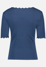 T-Shirt mit gerafftem Ausschnitt / Rückseite