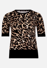 Feinstrickpullover mit Animalprint / Vorderseite