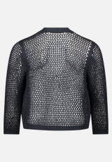 Grobstrickjacke mit Lochmuster / Rückseite