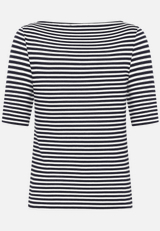 Ringelshirt  mit U-Boot Ausschnitt  / Rückseite