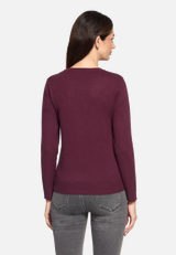 Basic-Strickpullover mit Rundhalsausschnitt / Modellfoto Rückseite