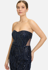 Abendkleid mit Pailletten / Detailbild