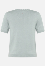 Kurzarmpullover  mit Wellensaum  / Rückseite