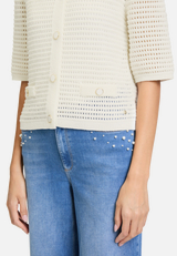 Sommer-Strickjacke mit Knopfleiste / Detailbild