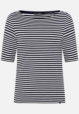 Ringelshirt  mit U-Boot Ausschnitt  / Vorderseite