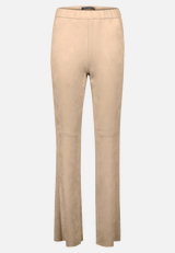 Kunstlederhose Flared aus Velour / Vorderseite