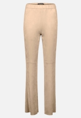 Kunstlederhose Flared aus Velour / Vorderseite