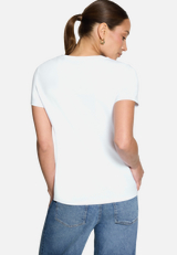 T-Shirt mit Frontprint / Modellfoto Rückseite