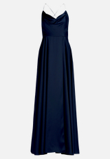 Abendkleid mit Wasserfallausschnitt / Vorderseite