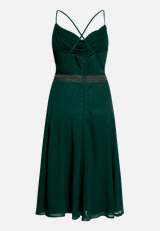 Cocktailkleid mit Wasserfallausschnitt / Rückseite