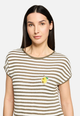 Rundhals-Shirt mit Streifen / Detailbild