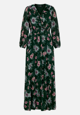 Maxikleid  langarm mit Blumen  / Vorderseite