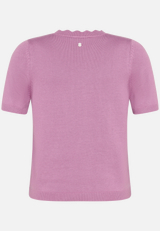 Kurzarmpullover  mit Wellensaum  / Rückseite
