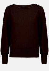 Feinstrickpullover  mit U-Boot Ausschnitt  / Vorderseite