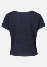Strukturshirt mit U-Boot-Ausschnitt / Rückseite