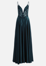 Abendkleid mit Placement / Rückseite