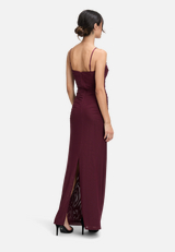 Abendkleid mit Spitzeneinsatz / Modellfoto Rückseite