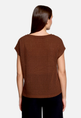 Strukturshirt kurzarm / Modellfoto Rückseite