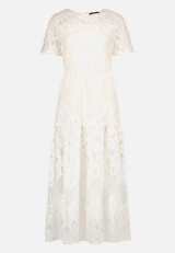 Spitzenkleid Maxi mit kurzen Ärmeln / Vorderseite