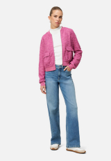Boucè Jacke mit Reißverschluss / Modellfoto Vorderseite (Outfit)