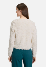 Strick-Cardigan ohne Verschluss / Modellfoto Rückseite