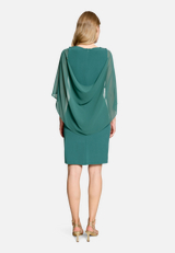Cocktailkleid mit Raffung / Modellfoto Rückseite