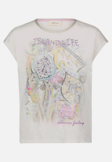 Rundhals-Shirt mit Placement / Vorderseite