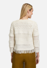 Casual-Strickjacke mit Rundhalsausschnitt / Modellfoto Rückseite