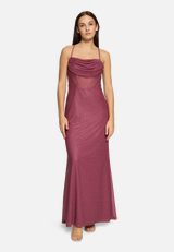 Abendkleid im Glitzer-Look / Modellfoto Vorderseite