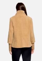 Kuscheljacke mit Rippbündchen / Modellfoto Rückseite