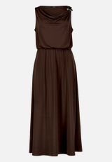 Midikleid  tailliert mit Wasserfallausschnitt  / Vorderseite
