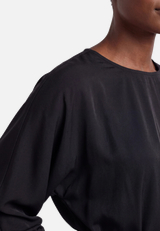 Kurzarm-Bluse mit Bindegürtel / Detailbild