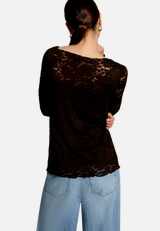 Langarm-Shirt unifarben / Modellfoto Rückseite