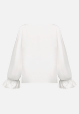 Satin-Bluse mit U-Boot-Ausschnitt / Rückseite