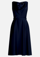 Cocktailkleid mit Wasserfallausschnitt / Vorderseite