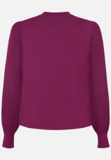 Feinstrickpullover  mit Puffärmeln  / Rückseite