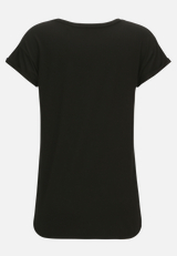 Rundhals-Shirt mit Raffung / Rückseite