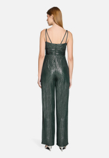 Jumpsuit mit Glanzeffekt / Modellfoto Rückseite