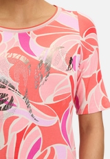 Printshirt mit Schmucksteinen / Detailbild