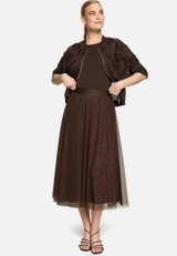 Tüllrock  Midi mit Gummibund  / Modellfoto Vorderseite (Outfit)