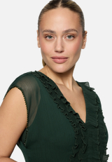 Chiffonkleid  mit Rüschen / Detailbild