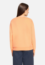 Sweatshirt mit Rippbündchen / Modellfoto Rückseite