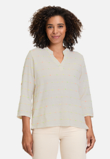 Casual-Bluse mit Lurexfaden / Modellfoto Vorderseite