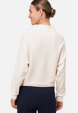 Pullover strukturiert mit Stehkragen / Modellfoto Rückseite