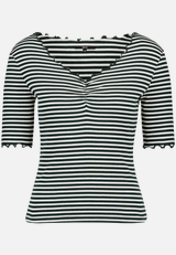 Shirt gestreift mit Raffung / Vorderseite