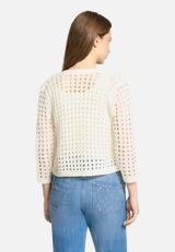 Casual-Strickjacke mit Effektgarn / Modellfoto Rückseite