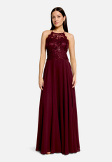 Abendkleid rückenfrei / Modellfoto Vorderseite