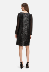 Partykleid mit Pailletten / Modellfoto Rückseite