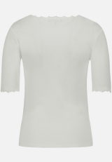 T-Shirt mit gerafftem Ausschnitt / Rückseite